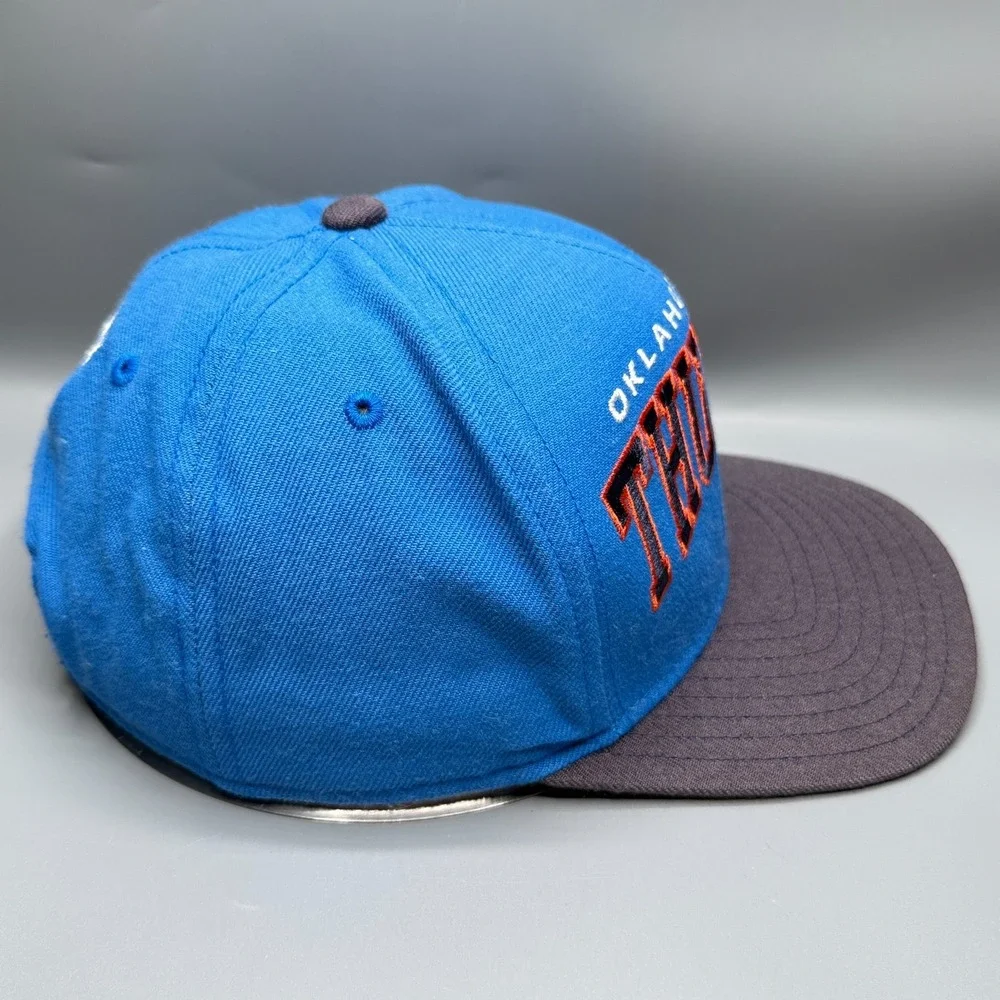 Oklahoma City Thunder Hat Adidas NBA OKC Blue Basketball Snapback Wool Cap